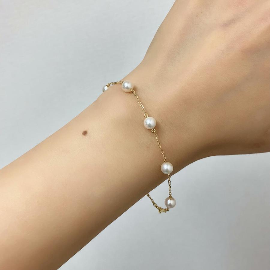 ミキモト ブレスレット あこや パール ボール 5mm K18 YG 3498