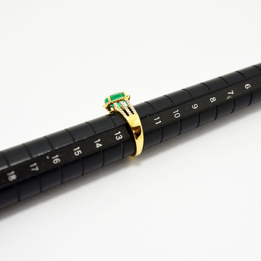 エメラルド ダイヤモンド リング K18 約12号 新品磨き仕上げ 中古 