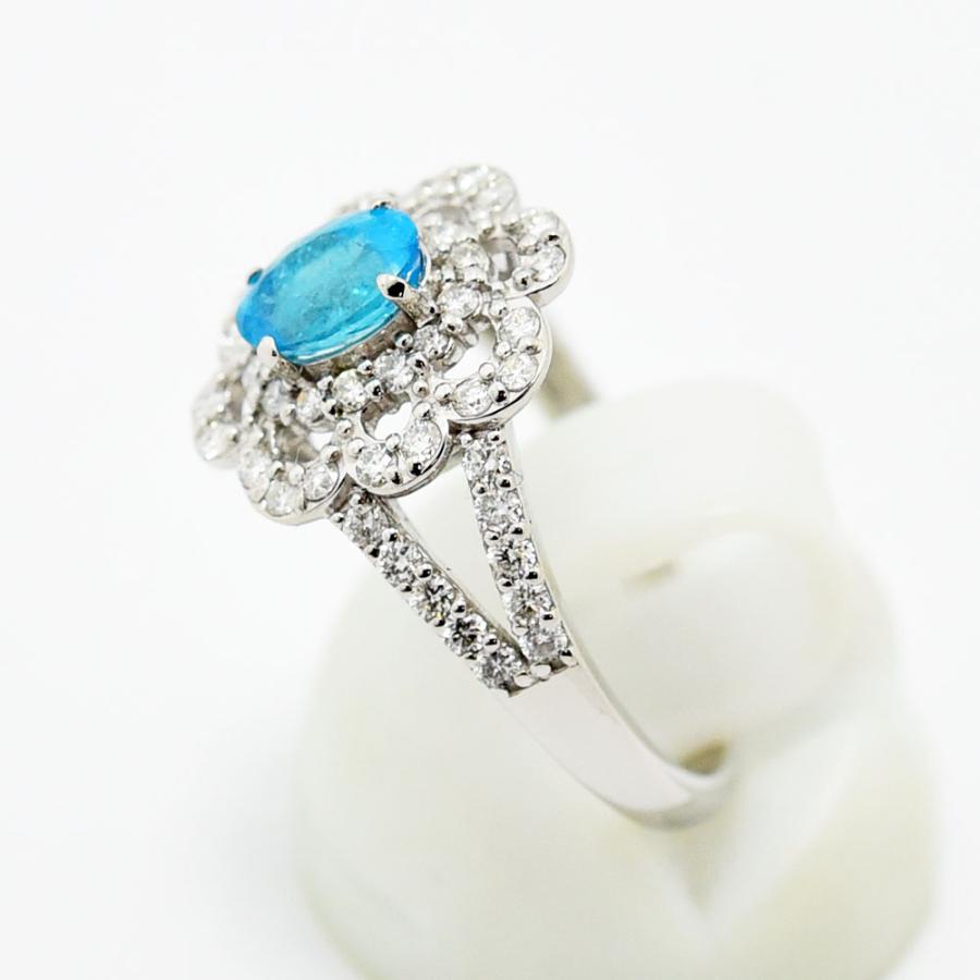 『専用です』天然パライバトルマリン ダイヤモンド リング 計0.23ct PT ブラジル産パライバトルマリン ダイヤモンドリング PA 0.23ct D