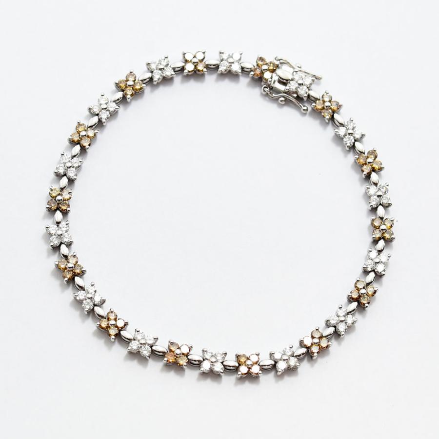 ブラウンダイヤモンド ダイヤモンド 3.50 ブレスレット 花 フラワー