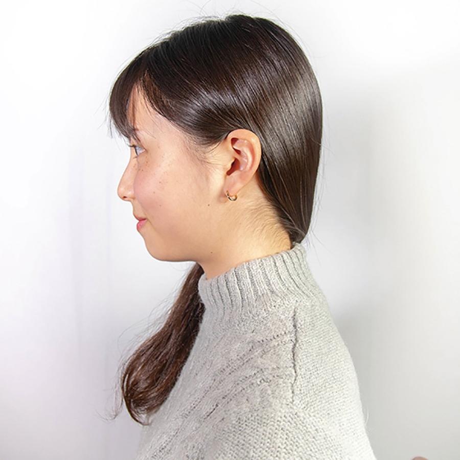 フープピアス K18 リングピアス シンプル ラウンド 2x10mm ペア 18金 