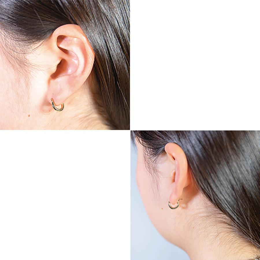 フープピアス K18 リングピアス シンプル ラウンド 2x10mm ペア 18金
