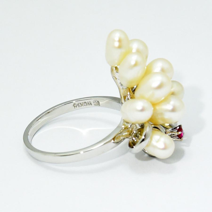 TASAKI（タサキ） リング 田崎 真珠 パール カラーストーン K14WG 約