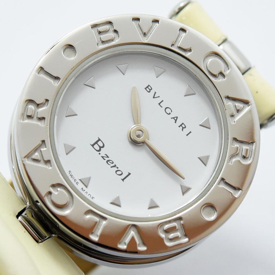 ブルガリ 時計 レディース BVLGARI ビーゼロワン BZ22S B.zero1 クォーツ SS ステンレス エナメル ホワイト 軽仕上げ 中古