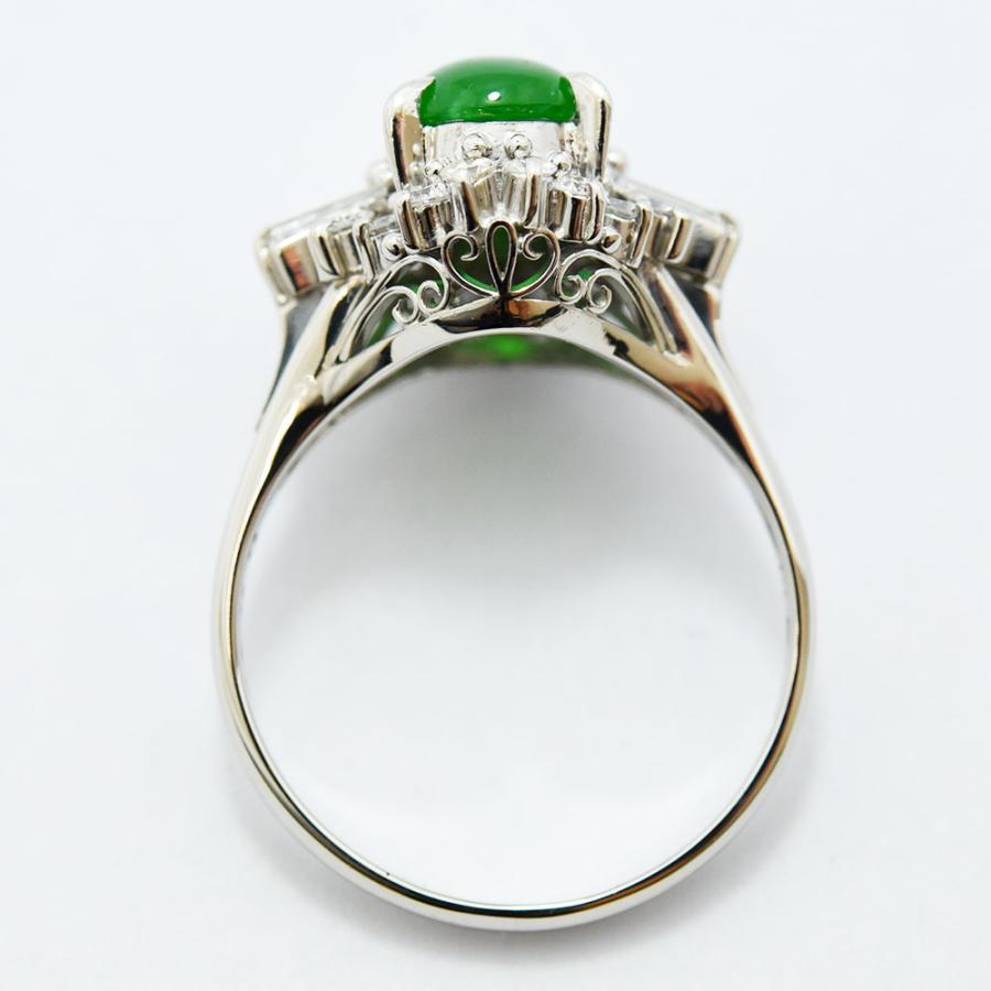 pt900リングダイヤモンド翡翠0.31ct pt900リングダイヤモンド翡翠0.31ct