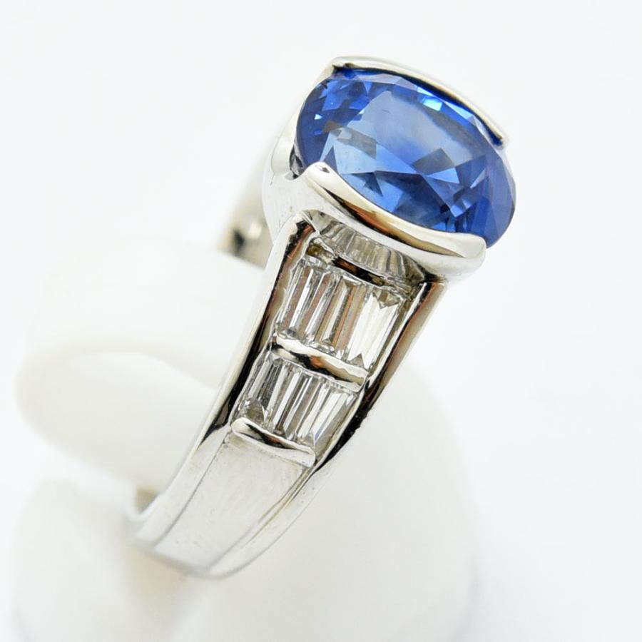 サファイア 4.796 ダイヤモンド 0.71 リング PT900 約12.5号 新品磨き