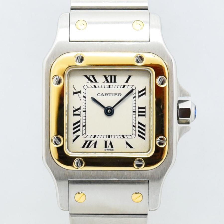 【美品】カルティエ サントスガルベ クォーツ【1057930】K18YG 稼働品 SANTOS DE CARTIER カルティエ 時計 レディース Cartier サントス