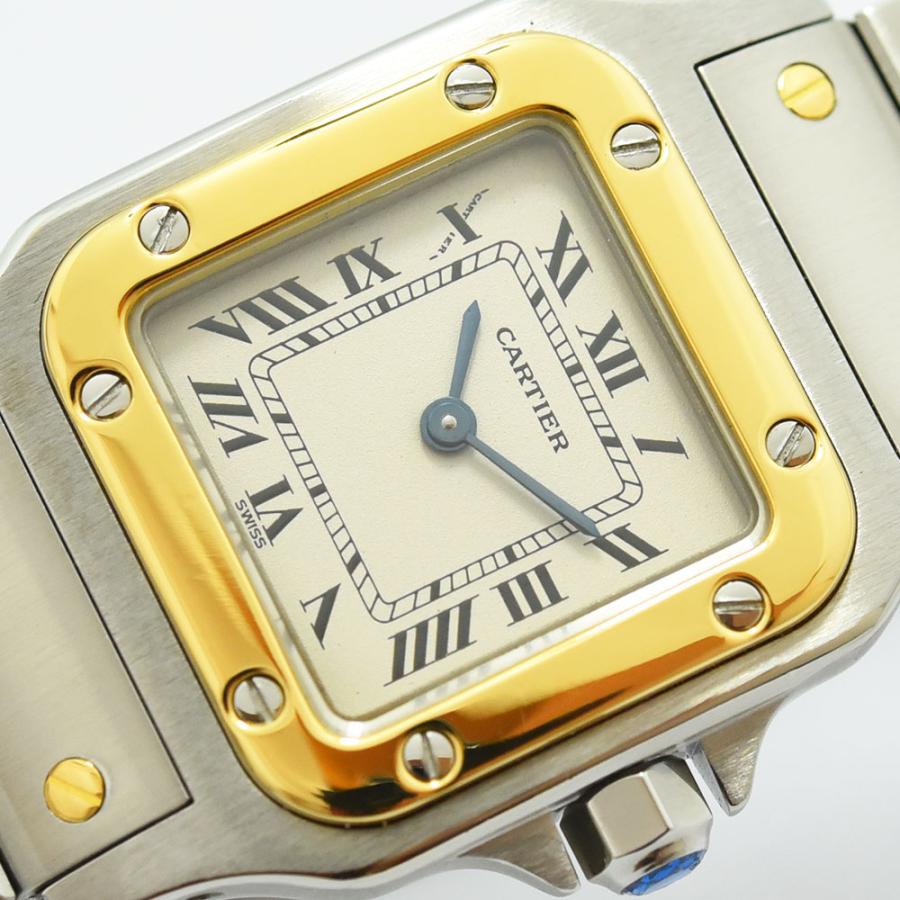 【美品】カルティエ サントスガルベ クォーツ【1057930】K18YG 稼働品 美品】カルティエ サントスガルベ クォーツ【1057930】K18YG 稼働品