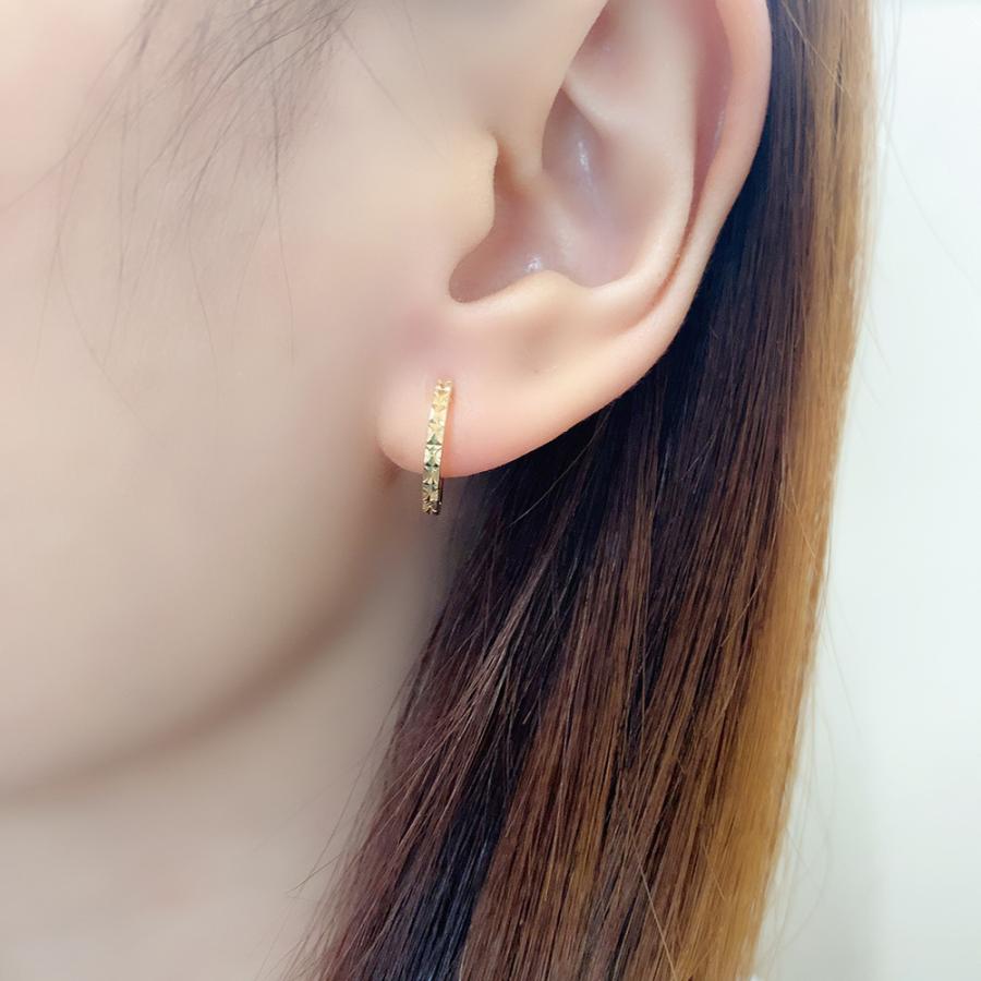 ピアス メンズ フープ K18 中折れ 片耳 片側 レディース 新品 : 御徒町