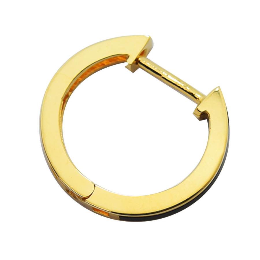 ピアス メンズ フープ K18 オニキス 中折れ 片耳 片側 レディース 新品