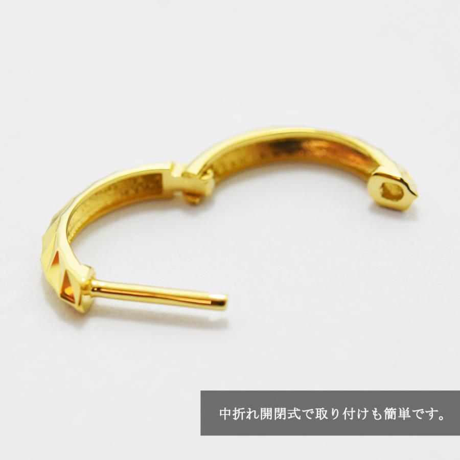 ピアス メンズ フープ K18 中折れ 片耳 片側 レディース 新品の画像