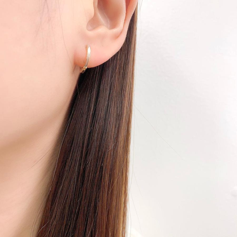 ピアス メンズ フープ K18 シェル 中折れ 片耳 片側 レディース 新品