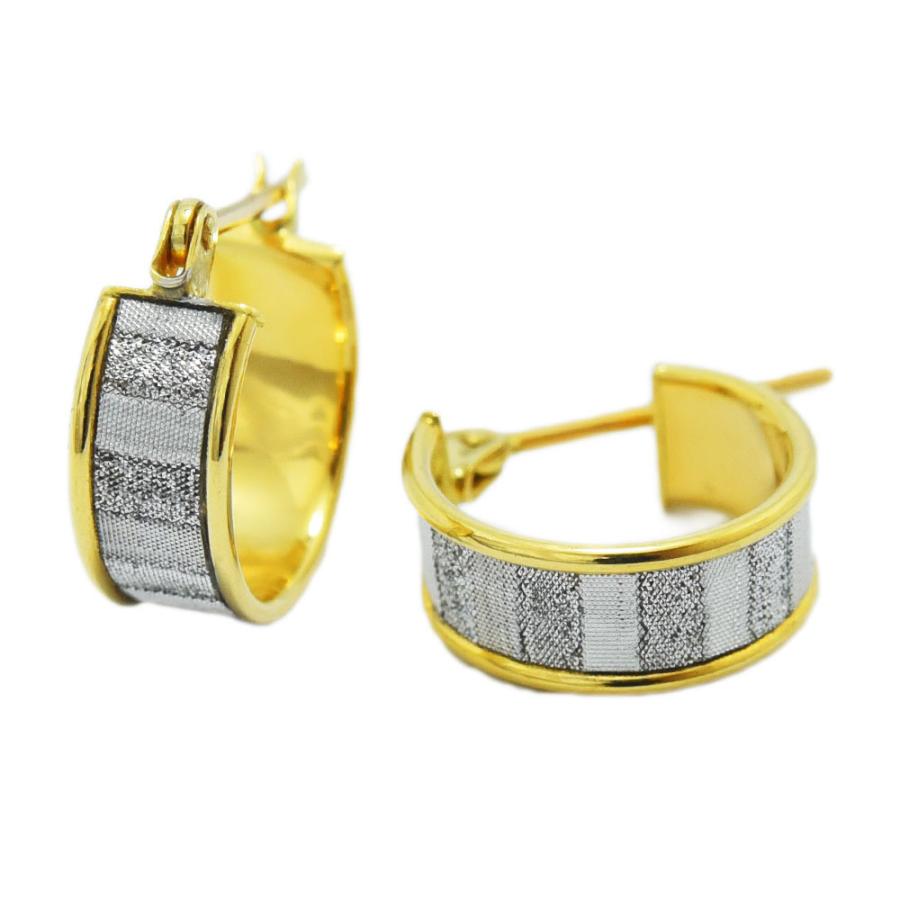 ピアス レディース フープ ラウンド K18 ホワイト 両耳 新品  