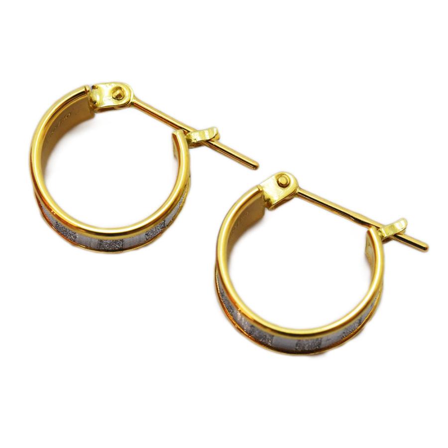 ピアス レディース フープ ラウンド K18 ホワイト 両耳 新品  