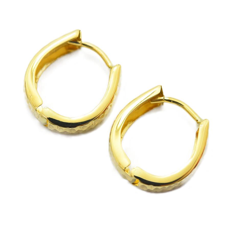 ピアス メンズ フープ K18 中折れ 両耳 馬蹄型 レディース 新品 : 御徒