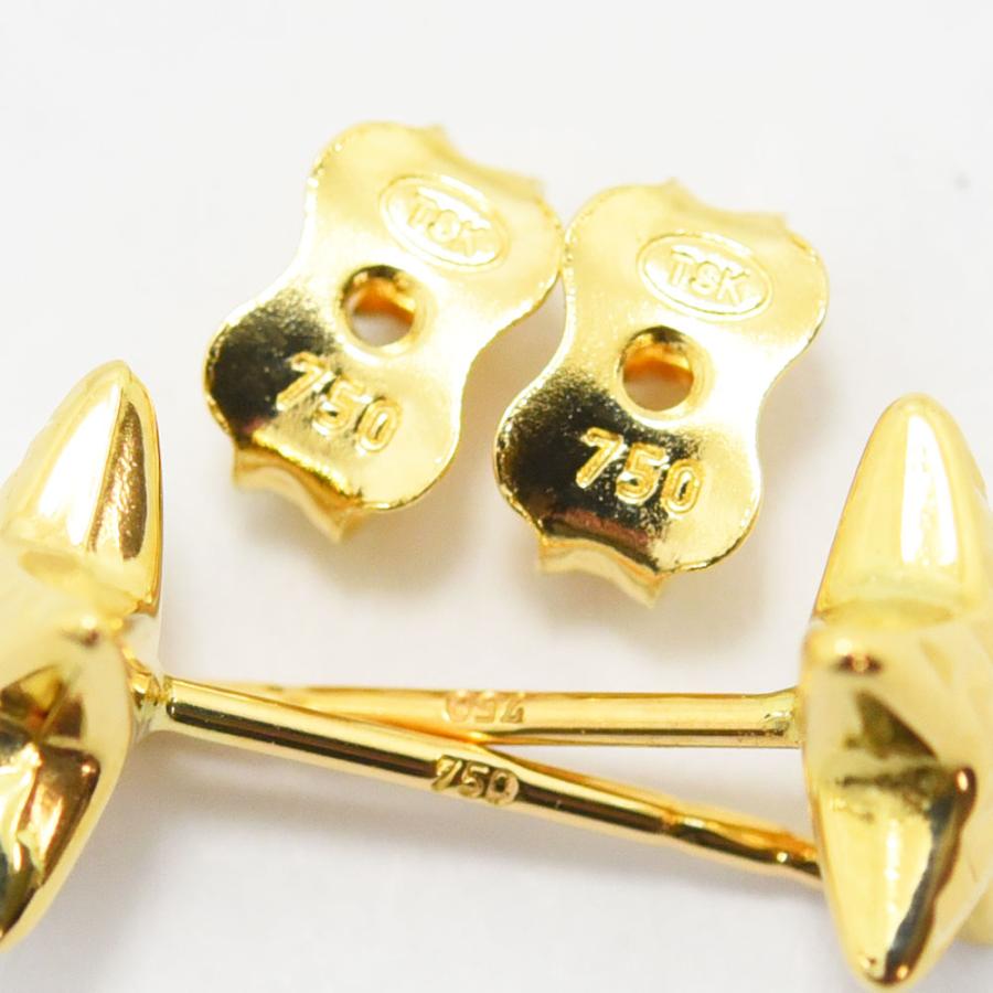 ピアス レディース 星 スター K18 750 メンズ 中空 両耳 新品 : 御徒町