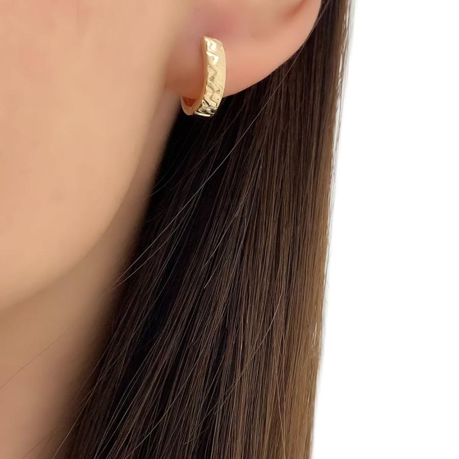 ピアス メンズ フープ K18 中折れ 両耳 馬蹄型 レディース 新品 : 御徒