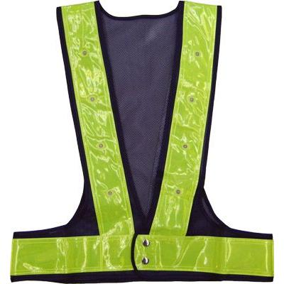 ★新品★LED安全ベスト 反射テープ付【LED黄 紺メッシュ 黄反射】【5枚セット】 反射ベスト LEDベスト 安全ベスト メッシュ 名入れ可能 LED赤色タイプ