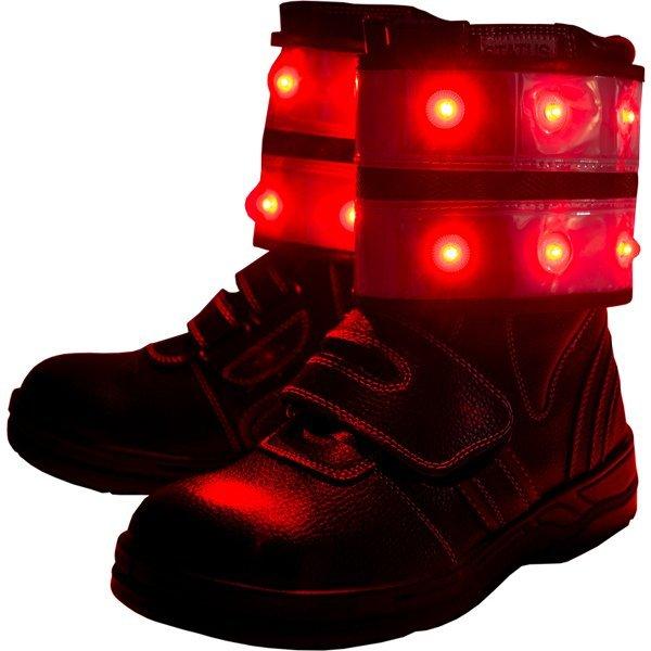 LED脚絆 マジックテープ 反射 メッシュ 安全ベスト 脚絆 LED 作業用 2