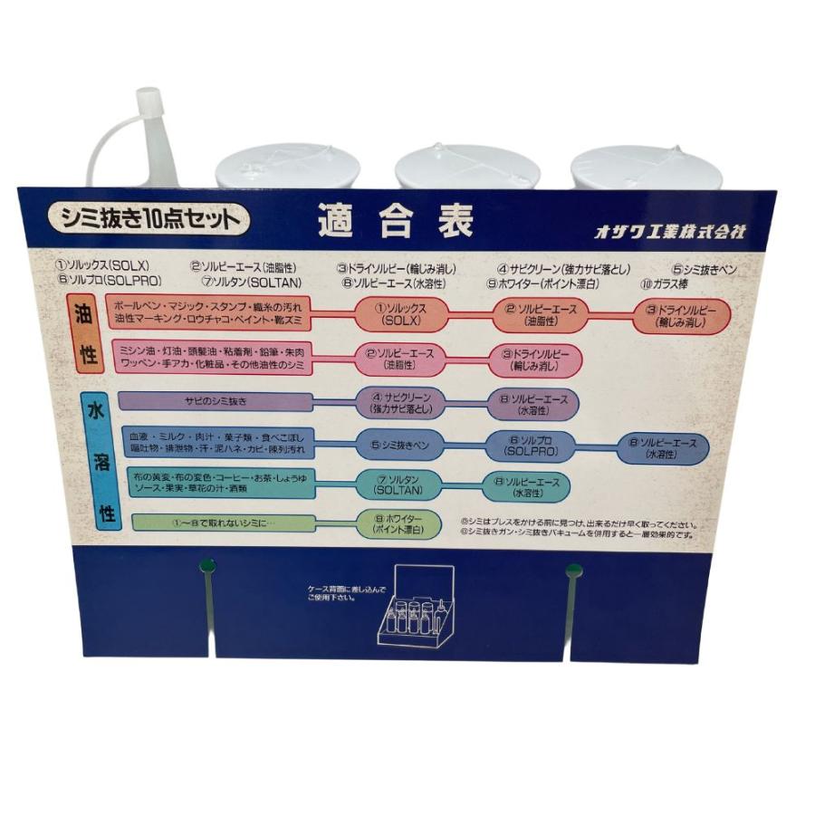 オザワ工業　シミ抜き10点セット  頑固なシミの前処理剤　しみ抜き10点　染み抜き剤｜okada-mishin｜03