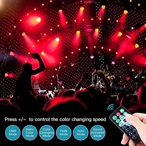 U`King ステージライト 36個LED 舞台照明 リモコン付き ディスコライト DMX512 高輝度 音声起動 多色変更 アップライト ステ 36個LED 高輝度 調整可能な速度を変えることで 静電色 ジャンプ 段階的 ストロボおよびスクロール照明効果 さまざまな設定や明るさのレベルを持ち 追加のストローブ効果を持つリモコンが付属しています 吊り下げるよりも設置が簡単なのがポイント