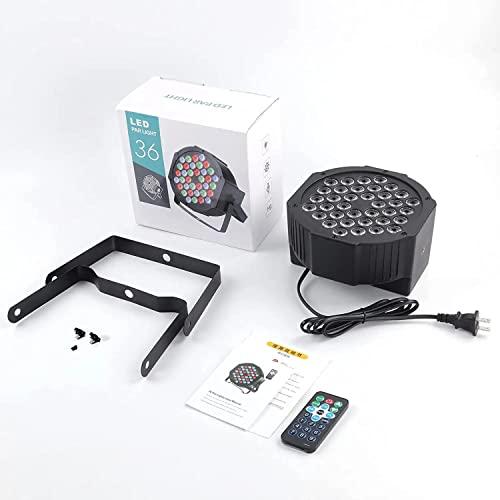 U`King ステージライト 36個LED 舞台照明 リモコン付き ディスコライト DMX512 高輝度 音声起動 多色変更 アップライト ステ 36個LED 高輝度 調整可能な速度を変えることで 静電色 ジャンプ 段階的 ストロボおよびスクロール照明効果 さまざまな設定や明るさのレベルを持ち 追加のストローブ効果を持つリモコンが付属しています 吊り下げるよりも設置が簡単なのがポイント
