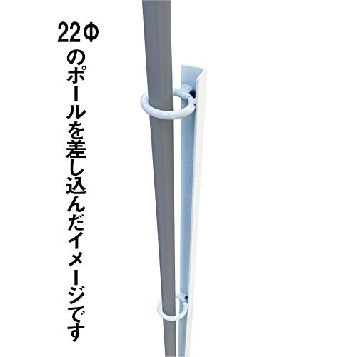 のぼり旗用　金属杭　白　ポール立て　丈夫　鉄製　埋め込み式　かんたん設置　(10本セット)　スタンド　まとめ買いセット