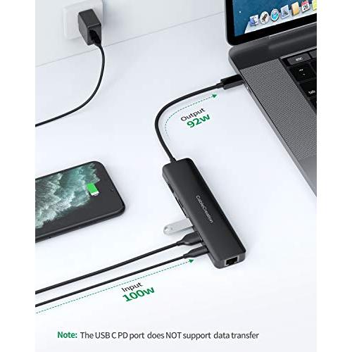 超美品 USB C ハブCableCreation 7-in-1 USBハブ Type-C 4K@60Hz HDMIポート 1Gbps LANポート 1