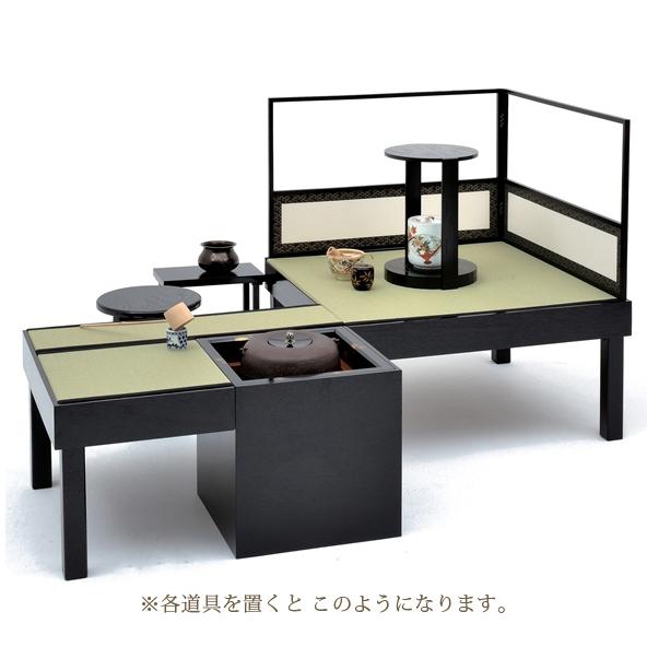 岡田園 茶道用 点前具 立礼棚 優心なごみ棚 (極) 建水台・円椅1 岡田園 茶道用 点前具 立礼棚 優心なごみ棚 (極) 建水台・円椅1
