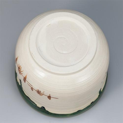 茶道具】 水屋瓶 織部 小 （杉割蓋付） 五陶作 : 創業大正七年 お茶の