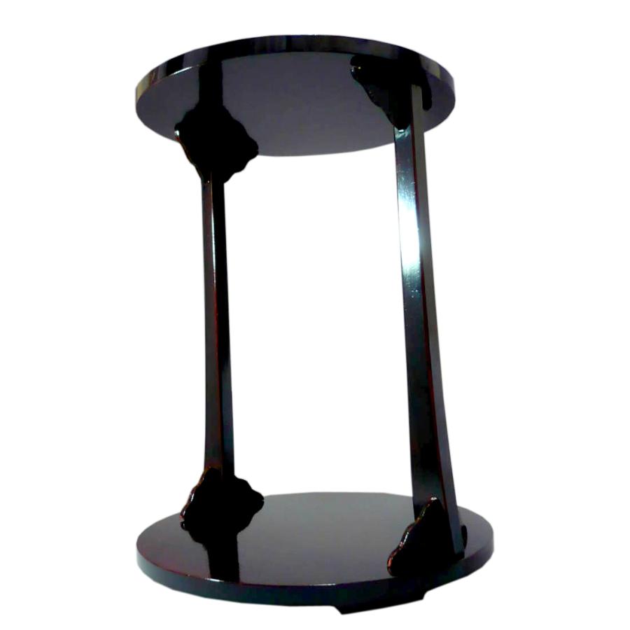 茶道具】 溜 丸卓 〓啄斎好写 中村宗悦作 棚-25 : 創業大正七年 お茶の