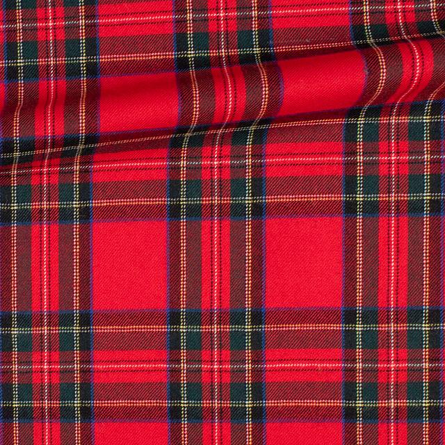 ウール生地 ウールタータンチェック（151-2050） 11.赤×緑 09Cs42_