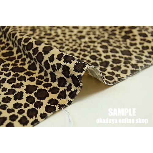 期間限定20％OFF／ 生地 ヒョウ柄プリントツイル（R66900） 3H.黄色系
