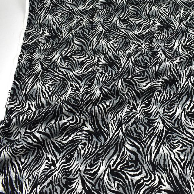 期間限定10％OFF／ 生地 トラ柄プリントツイル（R66900） 4B.グレー系