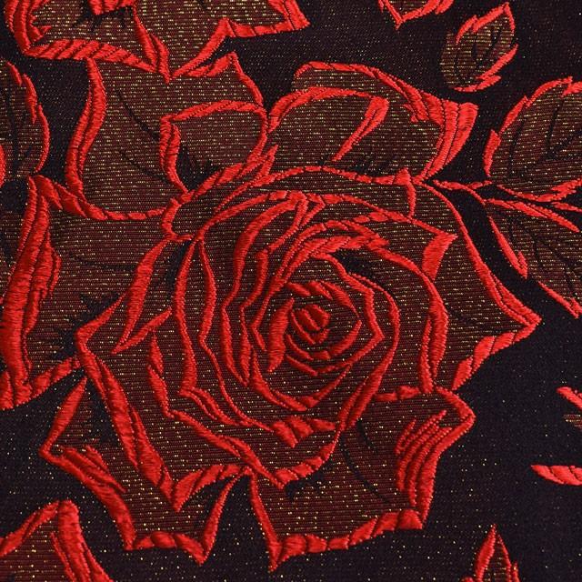 生地 バラ柄ブロケード 028 97 8 黒 赤 H K5 新宿オカダヤyahoo 店 通販 Yahoo ショッピング