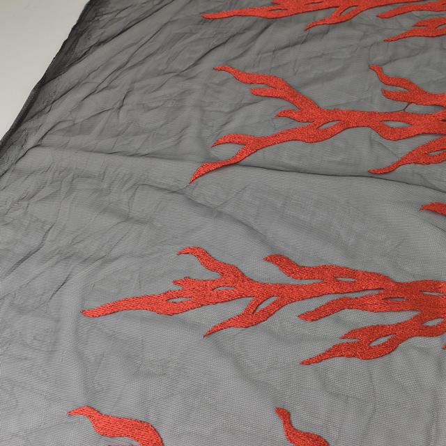 期間限定20％OFF／ 生地 ファイヤーレース （194308） 2.赤×黄×黒地