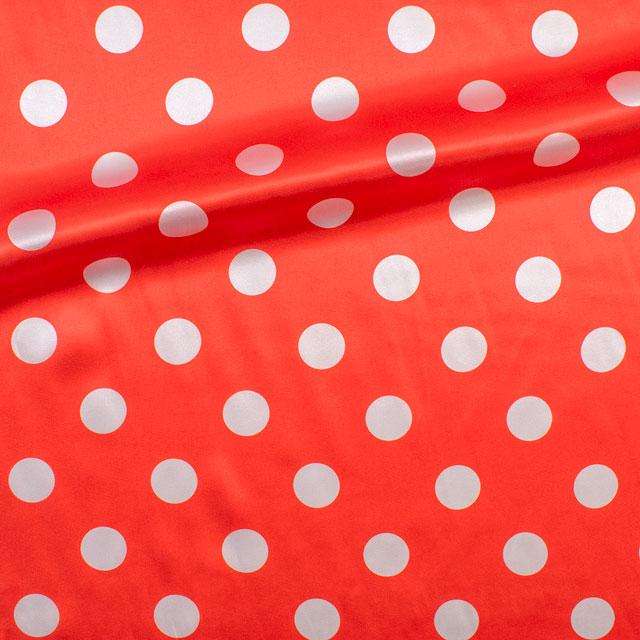 期間限定10％OFF／ 生地 水玉サテン（170606） 2.レッド 10Af09_