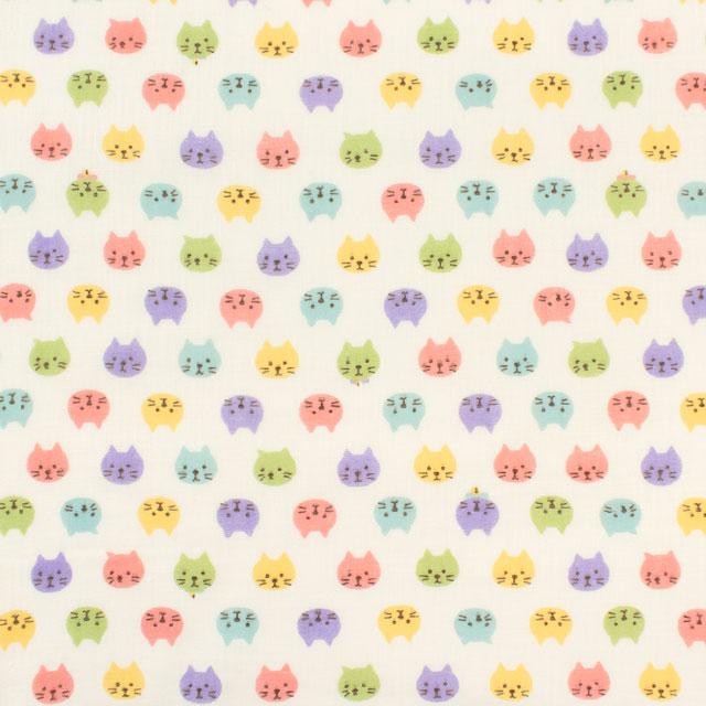 ⋆。˚✩  ༘*ೄ˚ガーゼ生地 確認用ページ③  72〜98 生地 ダブルガーゼプリント ねこ柄（KTS3744） A.マルチ 09Bo35_
