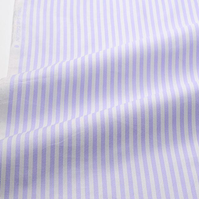 期間限定10％OFF／ 生地 ストライププリント（HS1282） 3.うす紫×白