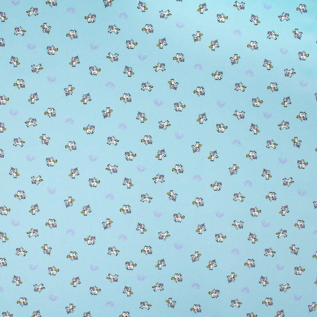 生地 オックスプリント ミニユニコーン（HSK716） C.ブルー 09Ae99_