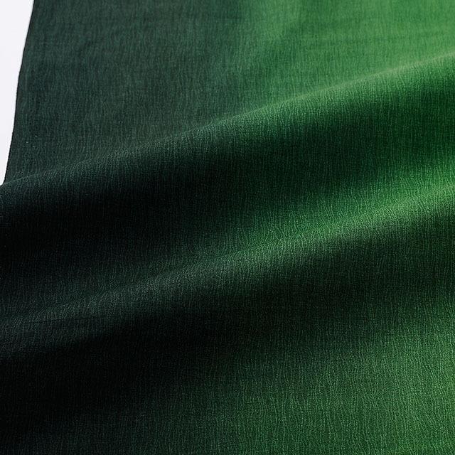 新品未使用　麻帯　グラデーション　黒と深緑　リバーシブル 生地 グラデーション（DD11216S） 204.濃緑〜黄緑系 09Aa01_