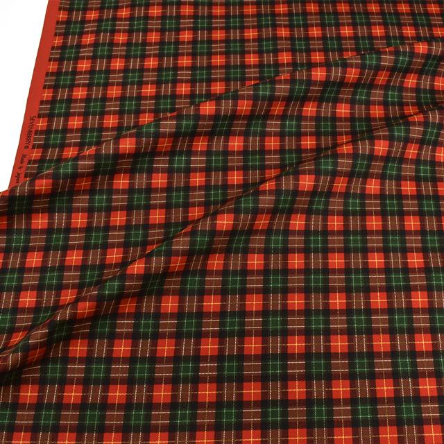 生地 ツイルプリント チェック（B88320Z） 1-4.レッド 09Bk22_