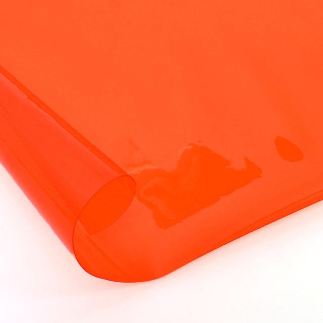 オレンジビニールシートロール巻き 期間限定10％OFF／ 生地 カラービニールシート 約0.3mm厚 3014