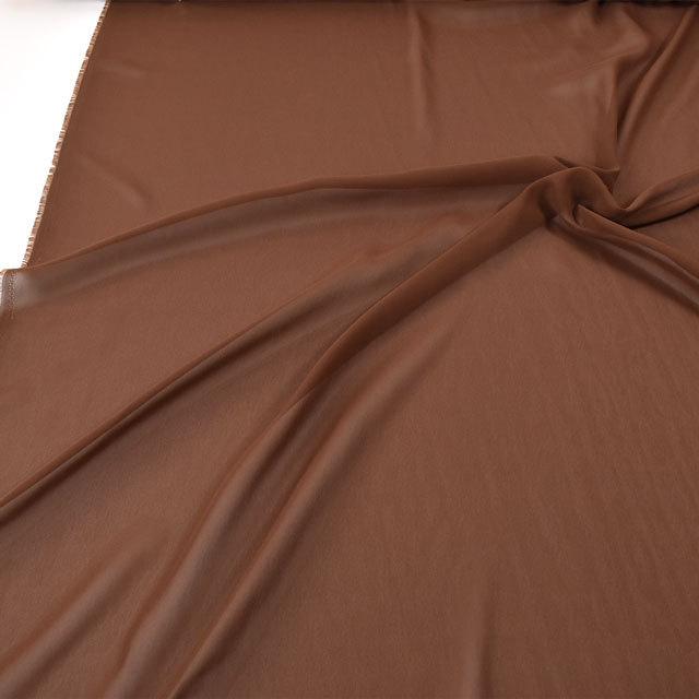 期間限定15％OFF／ 生地 75Dシフォンジョーゼット（3440） 16.こげ茶