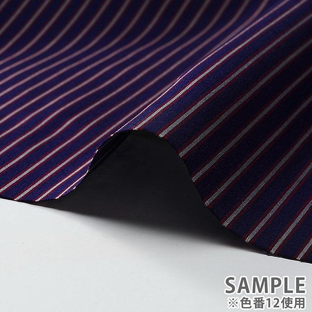 生地 レジメンタルストライプ/ツイル（16564） 13.黒地×赤×グレー