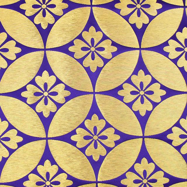 金襴生地 桂2号極上 花七宝(258-2110) 紫 09Bh18_ : 新宿 金襴生地 桂2号極上 花七宝(258-2110) 紫 09Bh18_ : 新宿