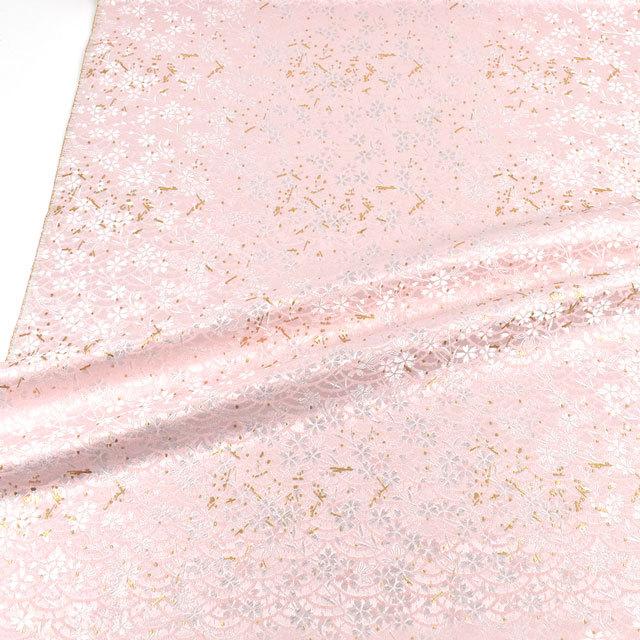期間限定15％OFF／ 金襴生地 琳派名物裂 青海波桜（1-11039-A） 桜