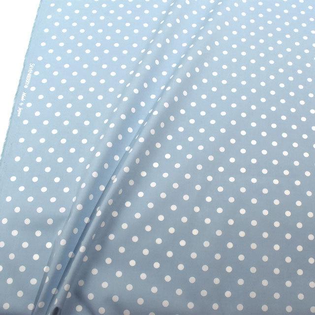 期間限定15％OFF／ 生地 水玉ブロード（288190-7） 7-6.水色地×白