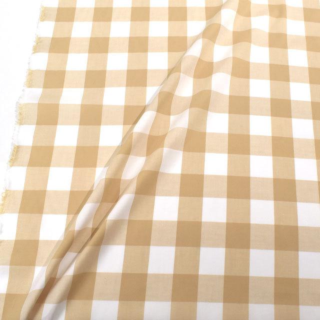 期間限定20％OFF／ 生地 ギンガムチェック（240014-8） 811.ベージュ