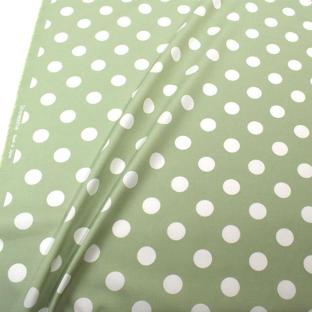 No.240【3mm 水玉】100％コットン　ブロード生地　ハギレ 生地 水玉ブロード（288190-3） 3-5.若草色地×白 09Bk23_ : 新宿